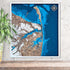 Monmouth Beach 3D wooden map featuring coastal New Jersey shoreline